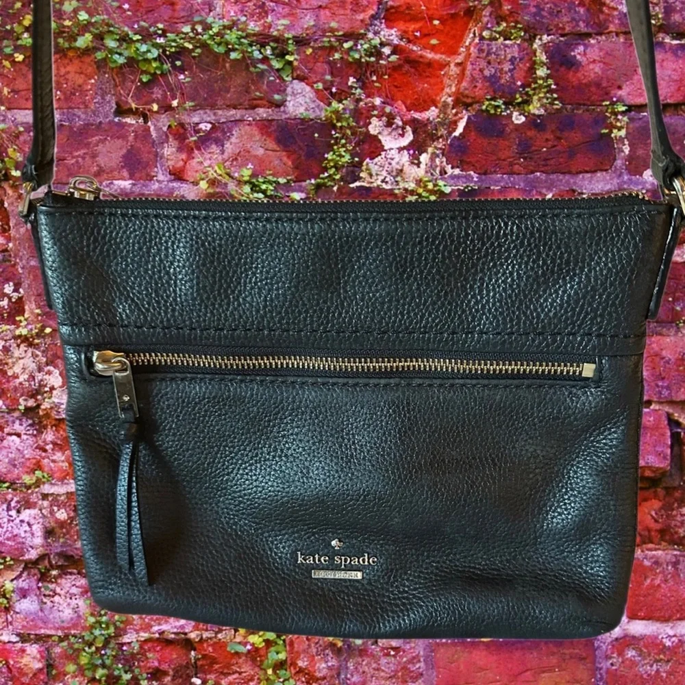 Kate Spade New York Jackson Street Gabriele Black Leather Crossbody